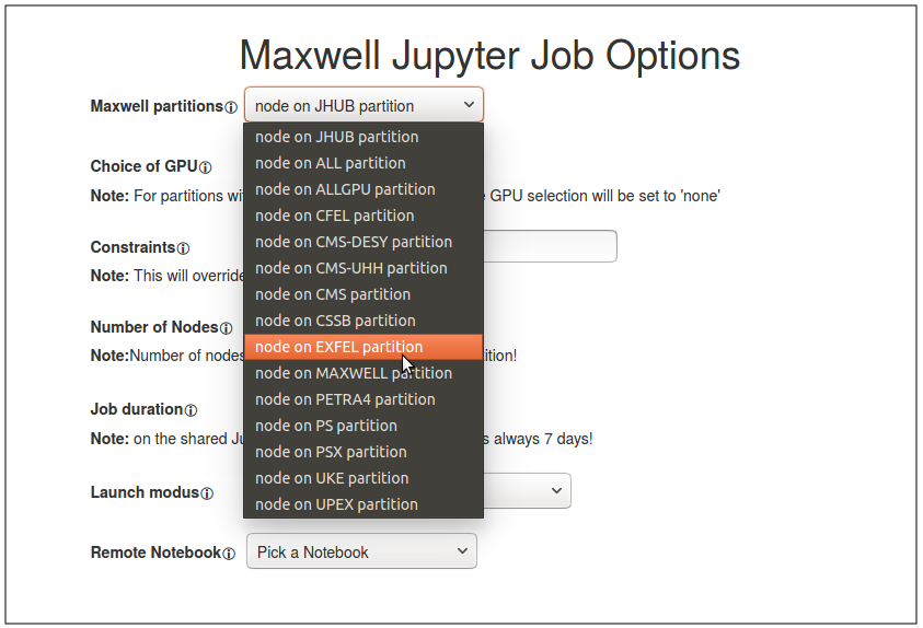 Maxwell partitions for Jhub