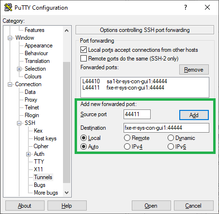 putty ssh gui