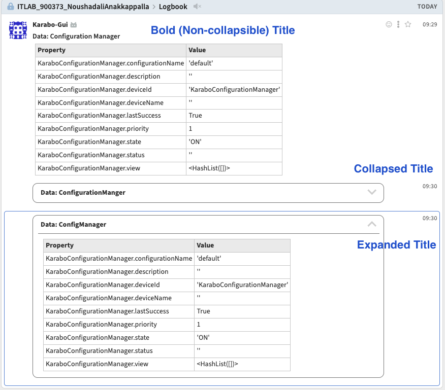 Headers - Bold, Collapsed and Expanded.