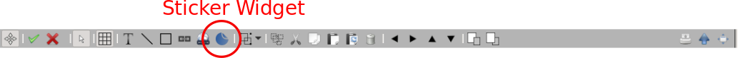 Sticker tool in the Scene toolbar