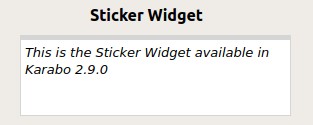 Sticker widget on the scene