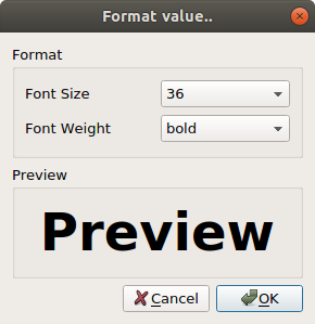 Configuring the font size and weight