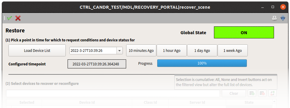 Recovery GUI top half